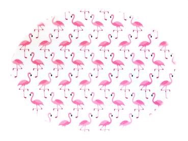 Baumwolle Serie Flamingo  - Flamingos weiß
